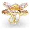 Idyllia Motif Ring Mixed Cuts, Flower, Multicolored, Gold-Tone Plated Idyllia Motif Ring Mixed Cuts, Flower, Multicolored, Gold-Tone Plated
