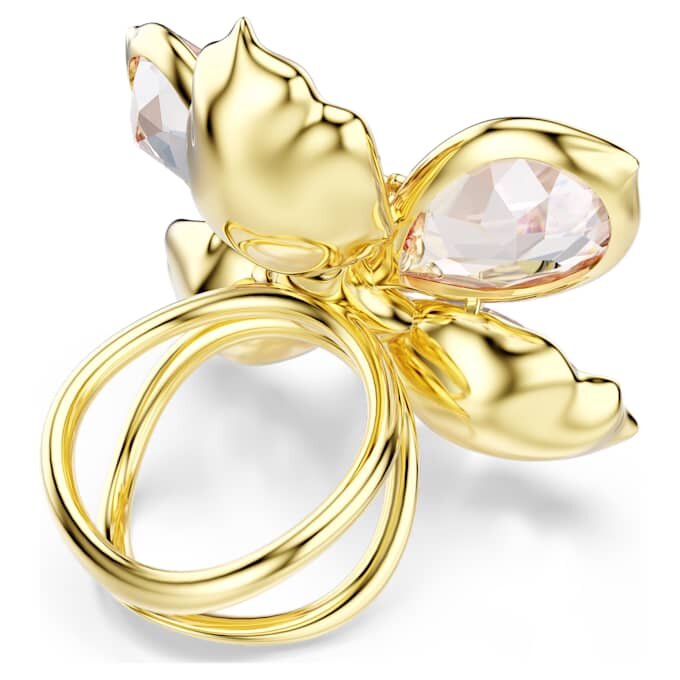Idyllia Motif Ring Mixed Cuts, Flower, Multicolored, Gold-Tone Plated Idyllia Motif Ring Mixed Cuts, Flower, Multicolored, Gold-Tone Plated