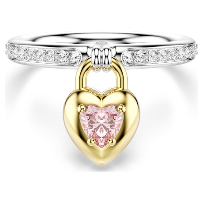 Idyllia Motif Ring Mixed Cuts, Heart, Pink, Mixed Metal Finish Idyllia Motif Ring Mixed Cuts, Heart, Pink, Mixed Metal Finish