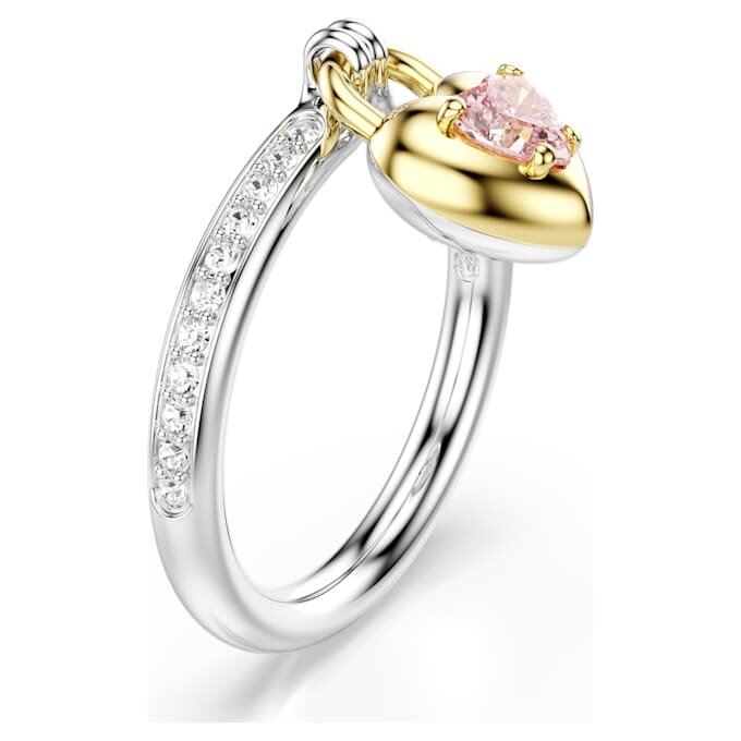 Idyllia Motif Ring Mixed Cuts, Heart, Pink, Mixed Metal Finish Idyllia Motif Ring Mixed Cuts, Heart, Pink, Mixed Metal Finish