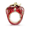 Idyllia Motif Ring Mixed Cuts, Strawberry, Red, Gold-Tone Plated Idyllia Motif Ring Mixed Cuts, Strawberry, Red, Gold-Tone Plated