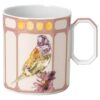 Idyllia Mug Porcelain, Crystal Print Motif, Finch, Pink Idyllia Mug Porcelain, Crystal Print Motif, Finch, Pink