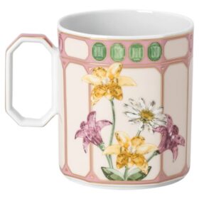 Idyllia Mug Porcelain, Crystal Print Motif, Flycatcher, Pink Idyllia Mug Porcelain, Crystal Print Motif, Flycatcher, Pink