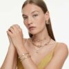 Mesmera Open Ring Heart Cut, Pavé, White, Gold-Tone Plated Mesmera Open Ring Heart Cut, Pavé, White, Gold-Tone Plated