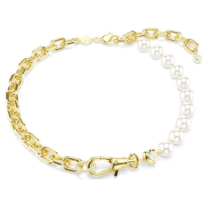 Idyllia Necklace Crystal Pearl, White, Gold-Tone Plated Idyllia Necklace Crystal Pearl, White, Gold-Tone Plated