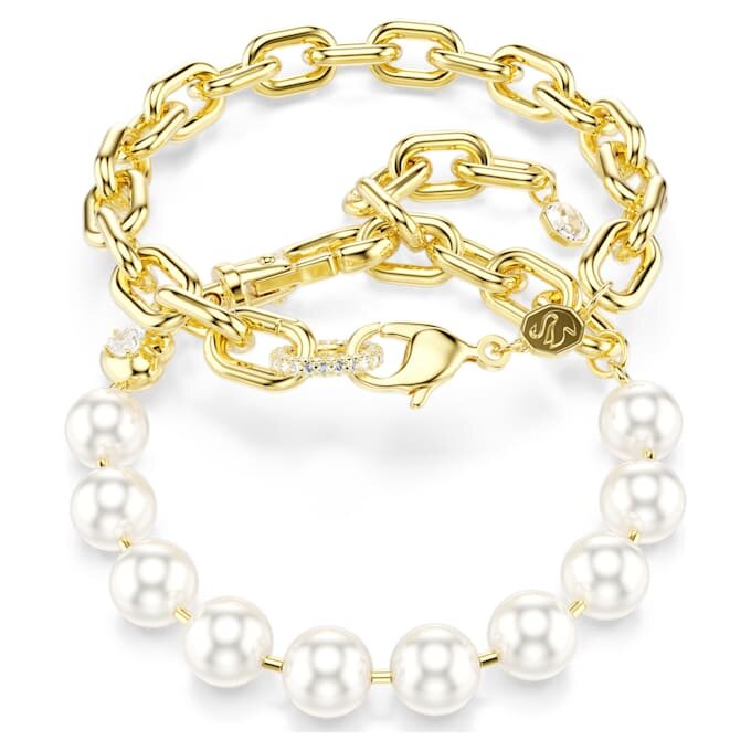 Idyllia Necklace Crystal Pearl, White, Gold-Tone Plated Idyllia Necklace Crystal Pearl, White, Gold-Tone Plated
