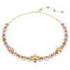 Idyllia Necklace Mixed Cuts, Flower, Multicolored, Gold-Tone Plated Idyllia Necklace Mixed Cuts, Flower, Multicolored, Gold-Tone Plated