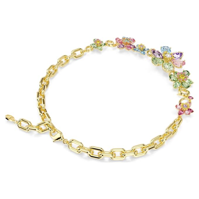 Idyllia Necklace Mixed Cuts, Flower, Multicolored, Gold-Tone Plated Idyllia Necklace Mixed Cuts, Flower, Multicolored, Gold-Tone Plated