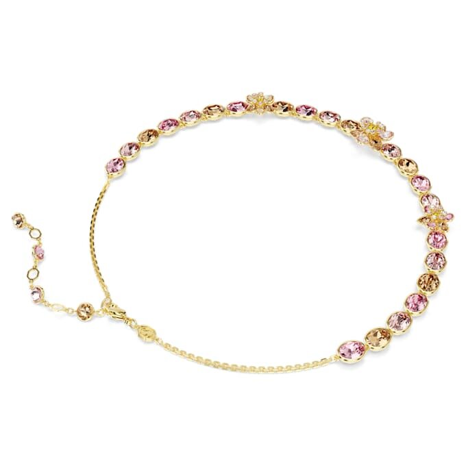 Idyllia Necklace Mixed Cuts, Flower, Multicolored, Gold-Tone Plated Idyllia Necklace Mixed Cuts, Flower, Multicolored, Gold-Tone Plated