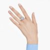 Idyllia Open Ring Mixed Cuts, Flower, Blue, Gold-Tone Plated Idyllia Open Ring Mixed Cuts, Flower, Blue, Gold-Tone Plated