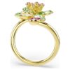 Idyllia Open Ring Mixed Cuts, Flower, Green, Gold-Tone Plated Idyllia Open Ring Mixed Cuts, Flower, Green, Gold-Tone Plated