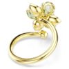 Idyllia Open Ring Mixed Cuts, Flower, Green, Gold-Tone Plated Idyllia Open Ring Mixed Cuts, Flower, Green, Gold-Tone Plated