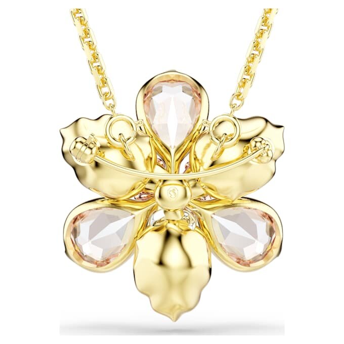 Idyllia Pendant and Brooch Mixed Cuts, Flower, Multicolored, Gold-Tone Plated Idyllia Pendant and Brooch Mixed Cuts, Flower, Multicolored, Gold-Tone Plated