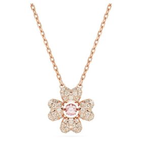 Idyllia Pendant Clover, White, Rose Gold-Tone Plated Idyllia Pendant Clover, White, Rose Gold-Tone Plated
