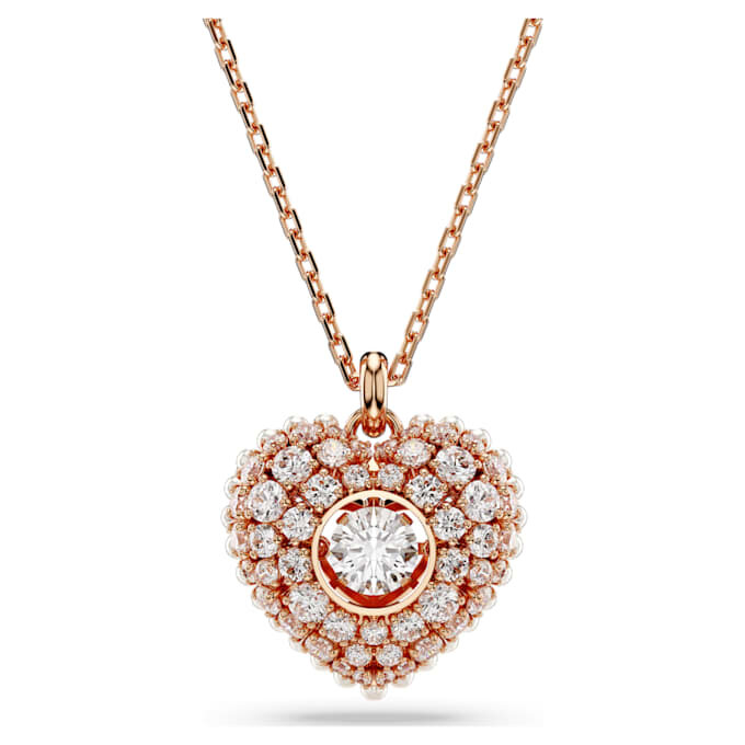 Idyllia Pendant Crystal Pearl, Heart, White, Rose Gold-Tone Plated Idyllia Pendant Crystal Pearl, Heart, White, Rose Gold-Tone Plated