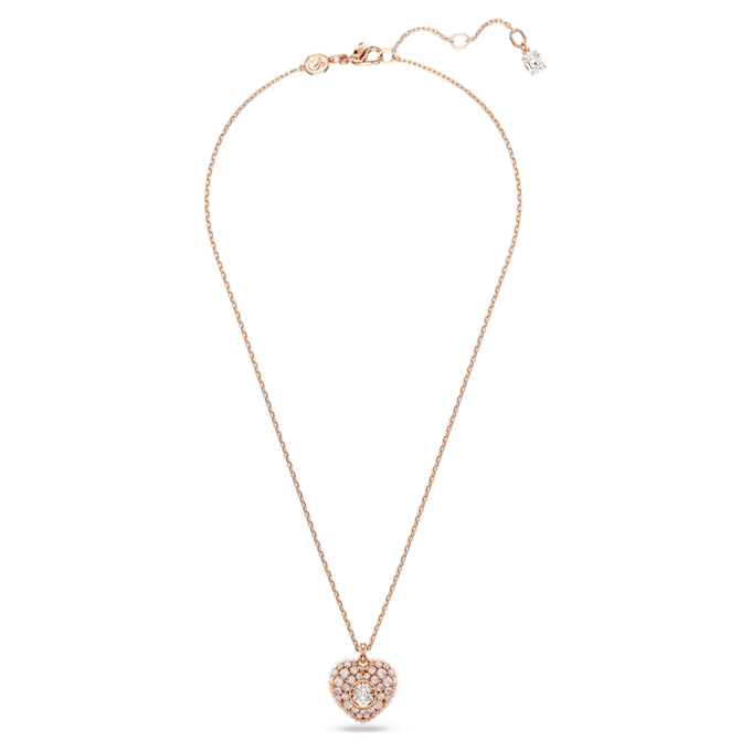 Idyllia Pendant Crystal Pearl, Heart, White, Rose Gold-Tone Plated Idyllia Pendant Crystal Pearl, Heart, White, Rose Gold-Tone Plated