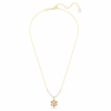 Idyllia Pendant Crystal Pearl, Mixed Cuts, Flower, Multicolored, Gold-Tone Plated Idyllia Pendant Crystal Pearl, Mixed Cuts, Flower, Multicolored, Gold-Tone Plated