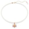 Idyllia Pendant Crystal Pearl, Mixed Cuts, Flower, Multicolored, Rose Gold-Tone Plated Idyllia Pendant Crystal Pearl, Mixed Cuts, Flower, Multicolored, Rose Gold-Tone Plated