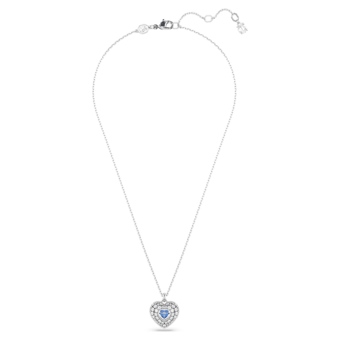 Idyllia Pendant Heart, Blue, Rhodium Plated Idyllia Pendant Heart, Blue, Rhodium Plated