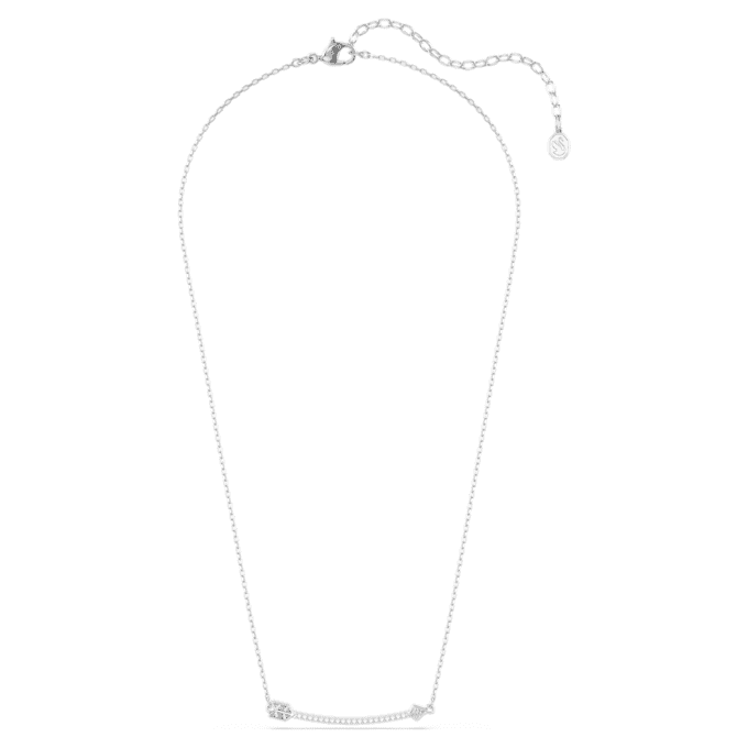 Idyllia Pendant Mixed Cuts, Arrow, White, Rhodium Plated Idyllia Pendant Mixed Cuts, Arrow, White, Rhodium Plated