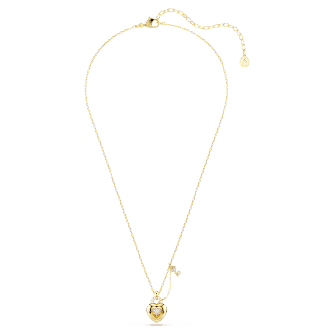 Idyllia Pendant Mixed Cuts, Heart, Key, Pink, Gold-Tone Plated Idyllia Pendant Mixed Cuts, Heart, Key, Pink, Gold-Tone Plated