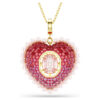 Idyllia Pendant Mixed Cuts, Heart, Pink, Gold-Tone Plated Idyllia Pendant Mixed Cuts, Heart, Pink, Gold-Tone Plated