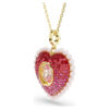 Idyllia Pendant Mixed Cuts, Heart, Pink, Gold-Tone Plated Idyllia Pendant Mixed Cuts, Heart, Pink, Gold-Tone Plated
