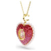 Idyllia Pendant Mixed Cuts, Heart, Pink, Gold-Tone Plated Idyllia Pendant Mixed Cuts, Heart, Pink, Gold-Tone Plated
