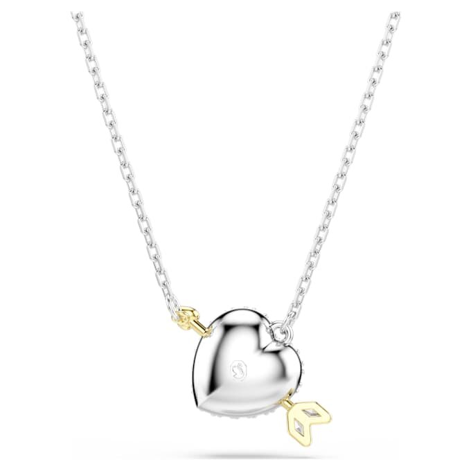 Idyllia Pendant Mixed Cuts, Heart with Arrow, White, Mixed Metal Finish Idyllia Pendant Mixed Cuts, Heart with Arrow, White, Mixed Metal Finish