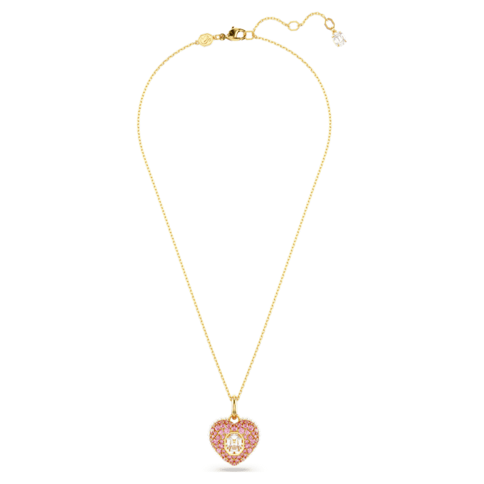 Idyllia Pendant Octagon Cut, Crystal Pearl, Heart, Pink, Gold-Tone Plated Idyllia Pendant Octagon Cut, Crystal Pearl, Heart, Pink, Gold-Tone Plated