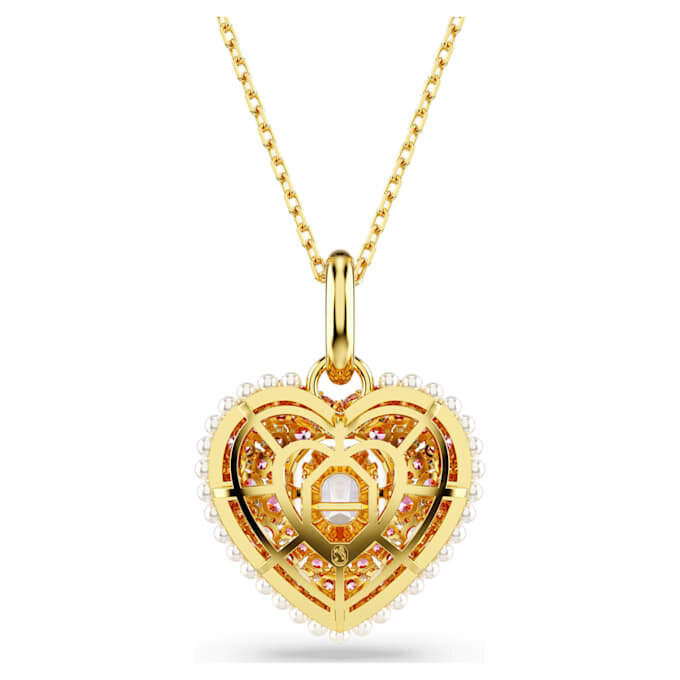 Idyllia Pendant Octagon Cut, Crystal Pearl, Heart, Pink, Gold-Tone Plated Idyllia Pendant Octagon Cut, Crystal Pearl, Heart, Pink, Gold-Tone Plated