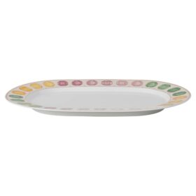 Idyllia Platter Porcelain, Crystal Print Motif, Gemstone, Large, Multicolored