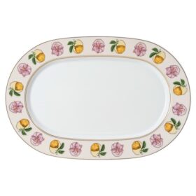 Idyllia Platter Porcelain, Crystal Print Motif, Lily Citron, Small, Multicolored