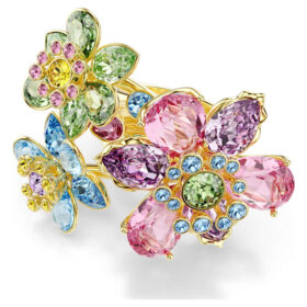 Idyllia Ring Mixed Cuts, Flower, Multicolored, Gold-Tone Plated Idyllia Ring Mixed Cuts, Flower, Multicolored, Gold-Tone Plated