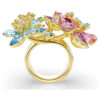 Idyllia Ring Mixed Cuts, Flower, Multicolored, Gold-Tone Plated Idyllia Ring Mixed Cuts, Flower, Multicolored, Gold-Tone Plated