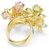 Idyllia Ring Mixed Cuts, Flower, Multicolored, Gold-Tone Plated Idyllia Ring Mixed Cuts, Flower, Multicolored, Gold-Tone Plated