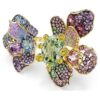 Idyllia Ring Mixed Cuts, Pavé, Flower, Multicolored, Gold-Tone Plated Idyllia Ring Mixed Cuts, Pavé, Flower, Multicolored, Gold-Tone Plated