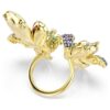 Idyllia Ring Mixed Cuts, Pavé, Flower, Multicolored, Gold-Tone Plated Idyllia Ring Mixed Cuts, Pavé, Flower, Multicolored, Gold-Tone Plated