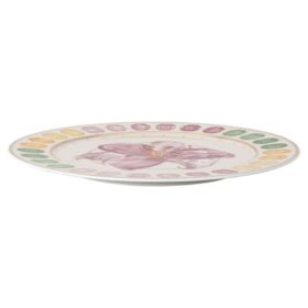 Idyllia Service Plate Porcelain, Crystal Print Motif, Lily, Multicolored