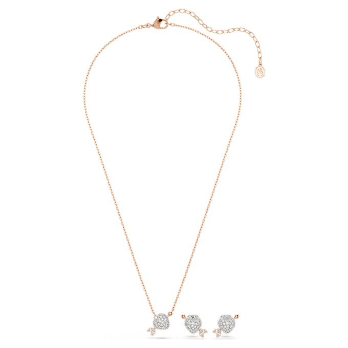 Idyllia Set Mixed Cuts, Heart with Arrow, White, Rose Gold-Tone Plated Idyllia Set Mixed Cuts, Heart with Arrow, White, Rose Gold-Tone Plated