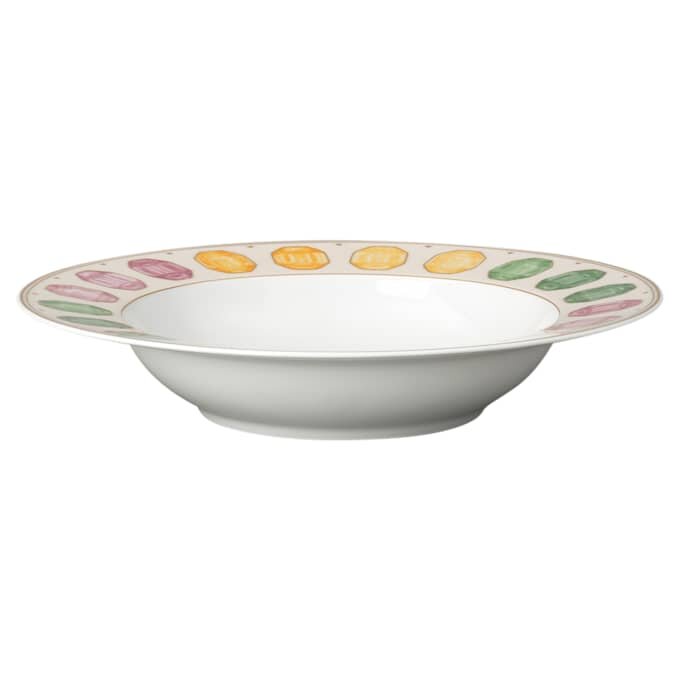 Idyllia Soup Plate Porcelain, Crystal Print Motif, Gemstone, Multicolored Idyllia Soup Plate Porcelain, Crystal Print Motif, Gemstone, Multicolored