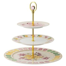 Idyllia éTagèRe Porcelain, Crystal Print Motif, Multicolored