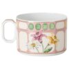Idyllia Teacup with Saucer Porcelain, Crystal Print Motif, Bouquet, Multicolored Idyllia Teacup with Saucer Porcelain, Crystal Print Motif, Bouquet, Multicolored