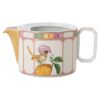 Idyllia Teapot Porcelain, Crystal Print Motif, Bird, Multicolored Idyllia Teapot Porcelain, Crystal Print Motif, Bird, Multicolored
