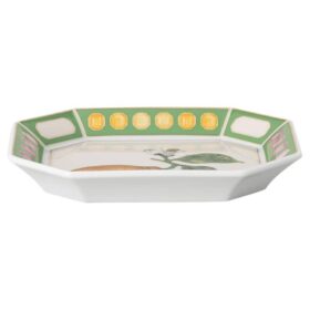 Idyllia Tray Porcelain, Crystal Print Motif, Citron, Small, Multicolored