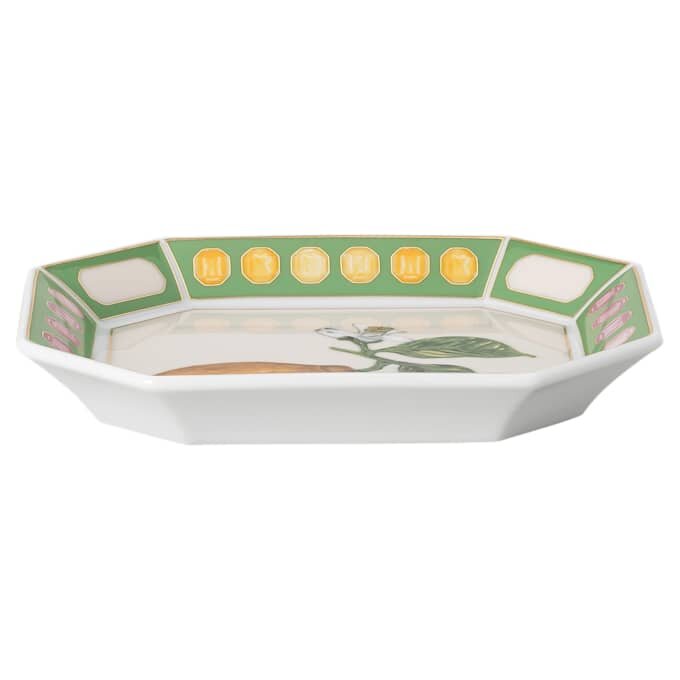 Idyllia Tray Porcelain, Crystal Print Motif, Citron, Small, Multicolored Idyllia Tray Porcelain, Crystal Print Motif, Citron, Small, Multicolored