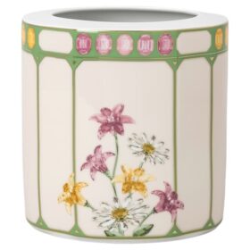 Idyllia Vase Porcelain, Crystal Print Motif, Flycatcher, Medium, Multicolored