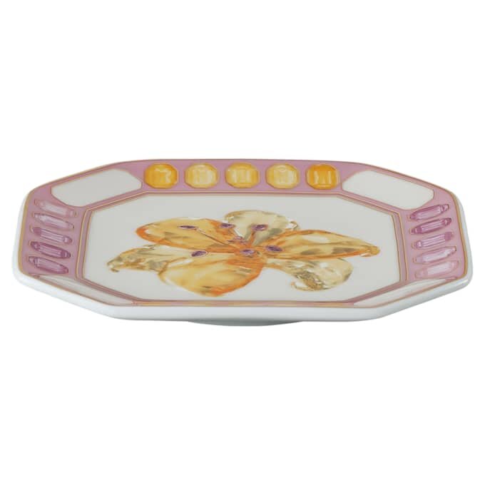 Idyllia Vide Poche Porcelain, Crystal Print Motif, Flower, Pink Idyllia Vide Poche Porcelain, Crystal Print Motif, Flower, Pink