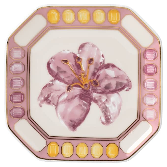 Idyllia Vide Poche Porcelain, Crystal Print Motif, Lily, Multicolored Idyllia Vide Poche Porcelain, Crystal Print Motif, Lily, Multicolored