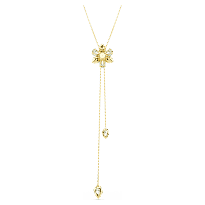 Idyllia Y Pendant Mixed Cuts, Flower, Multicolored, Gold-Tone Plated Idyllia Y Pendant Mixed Cuts, Flower, Multicolored, Gold-Tone Plated